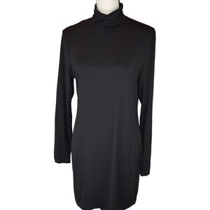 Urban CoCo Women's Long Sleeve Turtleneck Bodycon T-Shirt‎ Dress, Black - Large